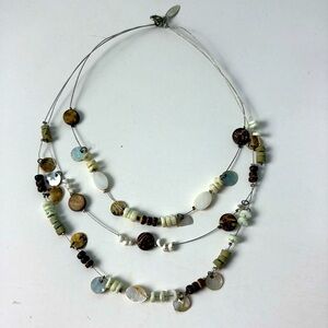3-tier choker with natural stones